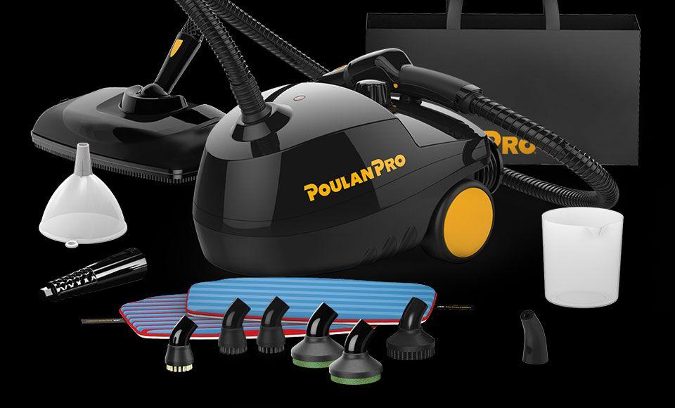 PP330 Accessories Poulan Pro PP330 Multi-Purpose Steam Cleaner Accessories including including a tote, nozzle, measuring cup, mop heads, funnel and several brush heads