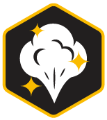 poulanpro clean icon 2021 Icon with a steam cloud with gold sparkles to indicate it cleans nearly everything
