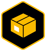 poulanpro shipping icon 2021 Honeycomb shaped icon with a shipping box inside